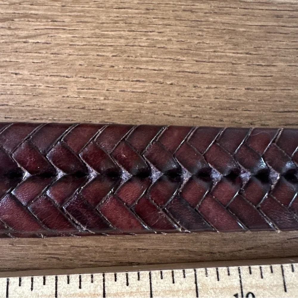 Vintage Coach Braided Belt Brown Leather Sz L 38” 95 cm